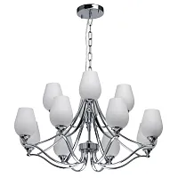 Люстра подвесная Палермо 386016512 Chiaro белая на 12 ламп, основание хром в стиле классический Люстра подвесная Палермо 386016512 Chiaro белая на 12 ламп, основание хром в стиле классический